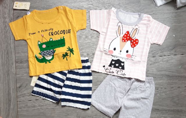 SIÊU ĐẸP Bộ cotton quảng châu bé trai bé gái