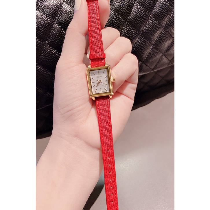 Đồng Hồ Nữ Hàn Quốc JULIUS JA-787 dây da đỏ