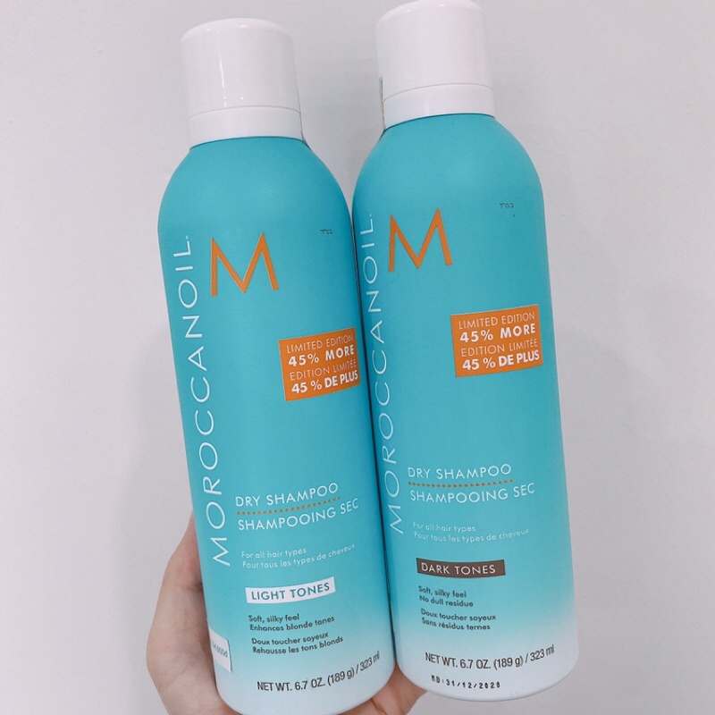 Chính hãng   Dầu gội khô Dry Shampoo Moroccanoil 323ml ( tông tối và tông sáng) ( New 2021 )