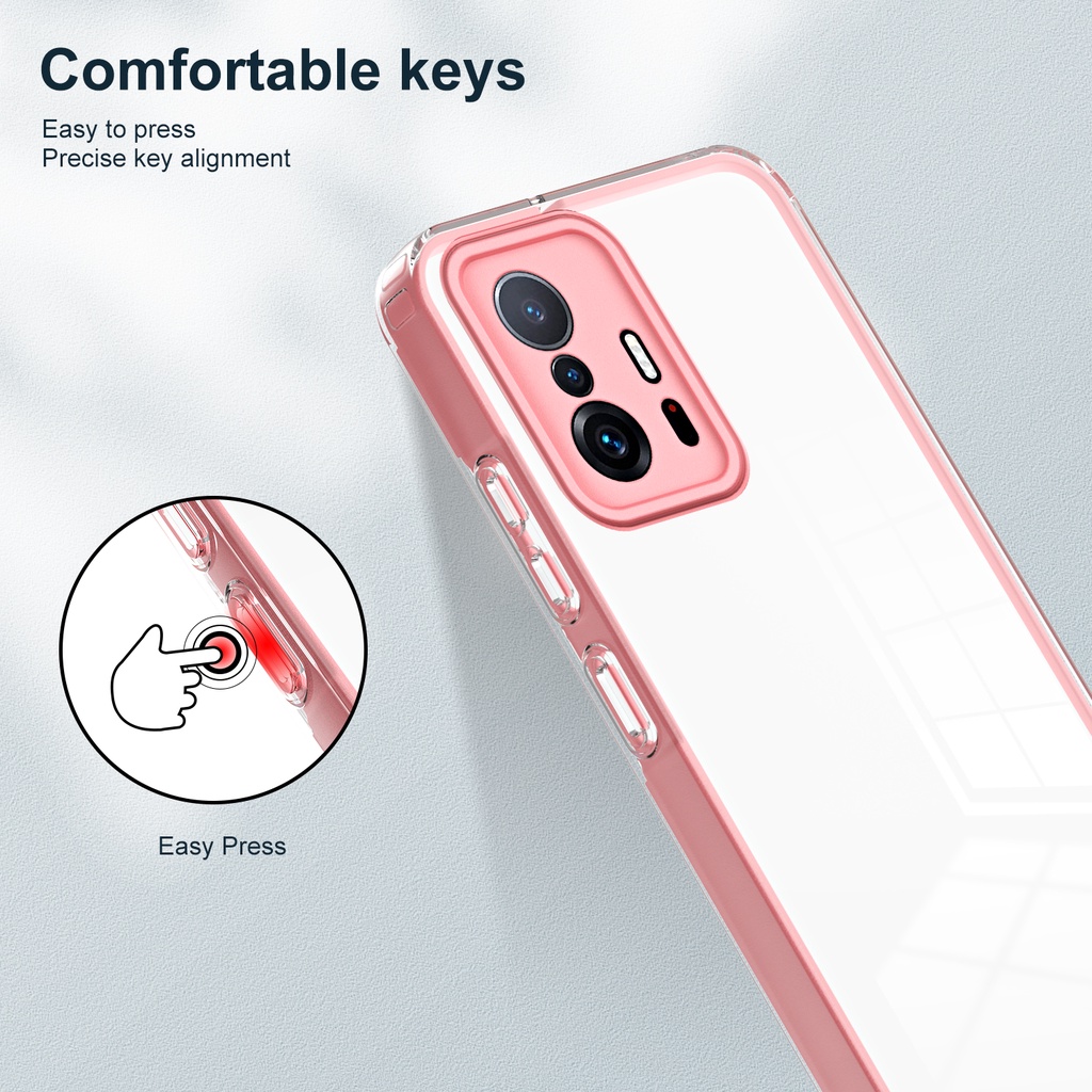 For Xiaomi 11T / 11T Pro 5G Case Lens Protection Cover Transparent TPU Silicone Shockproof Yellowing-Resistant Slim Thin Phone Cover