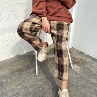 QUẦN DÀI KIỂU BAGGY NỮ NAM ỐNG RỘNG XUÔNG DÀI LƯNG THUN KẺ Ô CARO THỜI TRẠNG