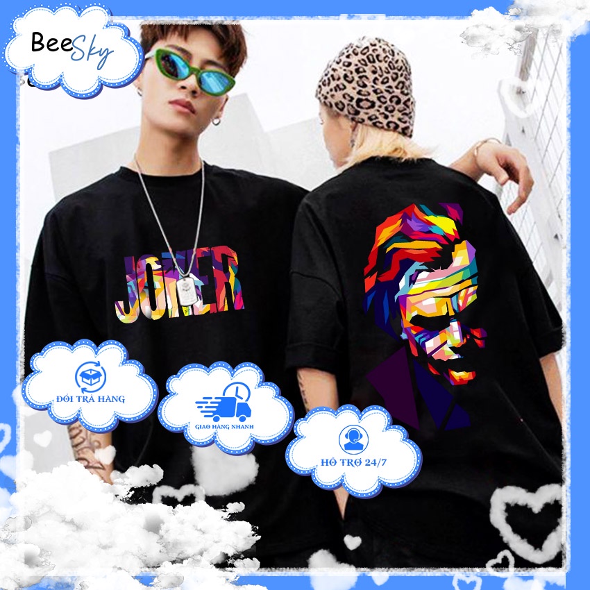 Áo thun in hình BEESKY jocker -JK001 ( đen) 100% COTTON