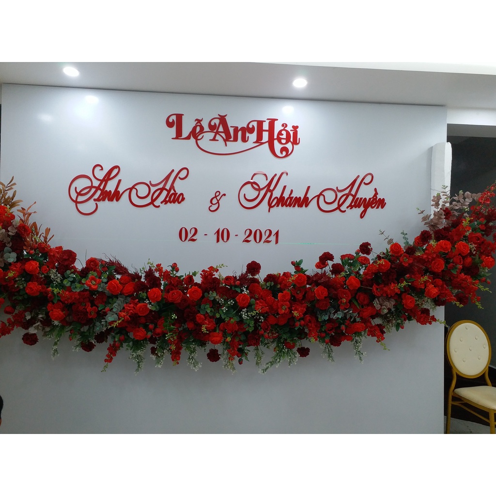 Cắt chữ alu theo yêu cầu: Bảng tên cô dâu - chú rể, lễ vu quy, thành hôn, tân hôn....