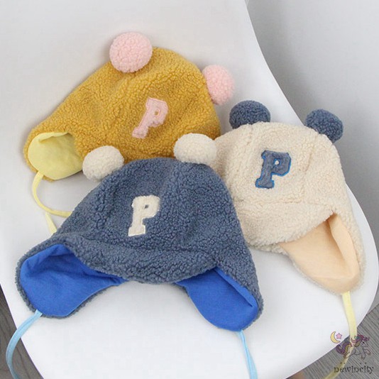 Mũ len lông cừu ấm áp thoải mái phong cách Hàn Quốc cho bé