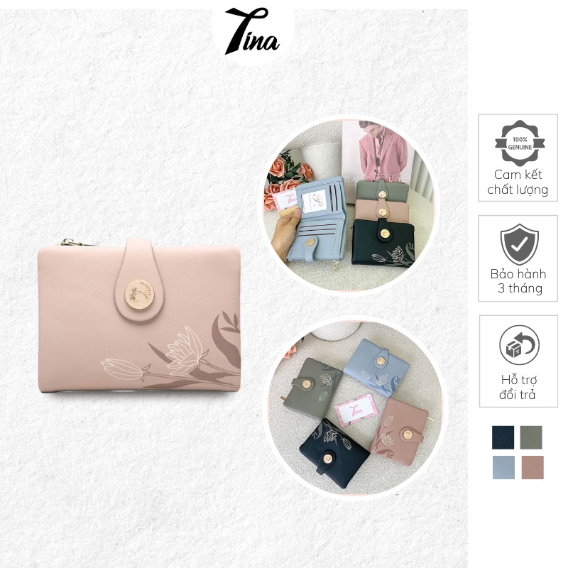 Ví nữ mini cầm tay ngắn đẹp Prettyzys cao cấp Tina Shop PTZ111