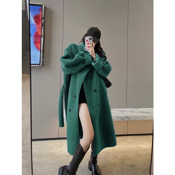 Áo khoác lông dáng dài hot douyin-có ảnh thật