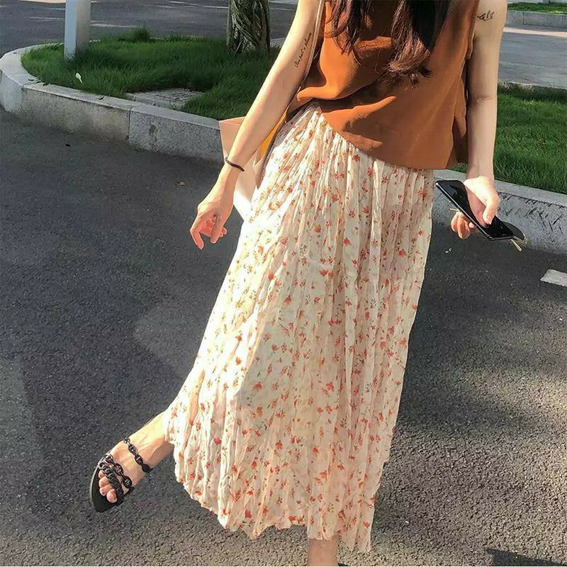 [CÓ SẴN] Chân váy hoa dáng dài vintage chiffon hot trend | BigBuy360 - bigbuy360.vn