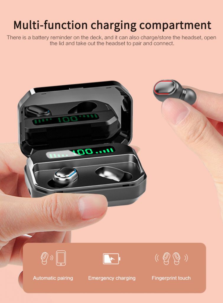 Earbuds TWS Earphone Touch Control Bluetooth 5.0 Wireless Sport Headset Tai nghe Bluetooth TWS F9 bản Quốc tế BEST