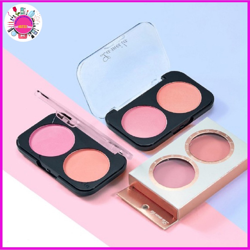 Phấn Má Hồng 2 Ô LAMEILA Kèm Cọ Đánh Phấn Tiện Lợi