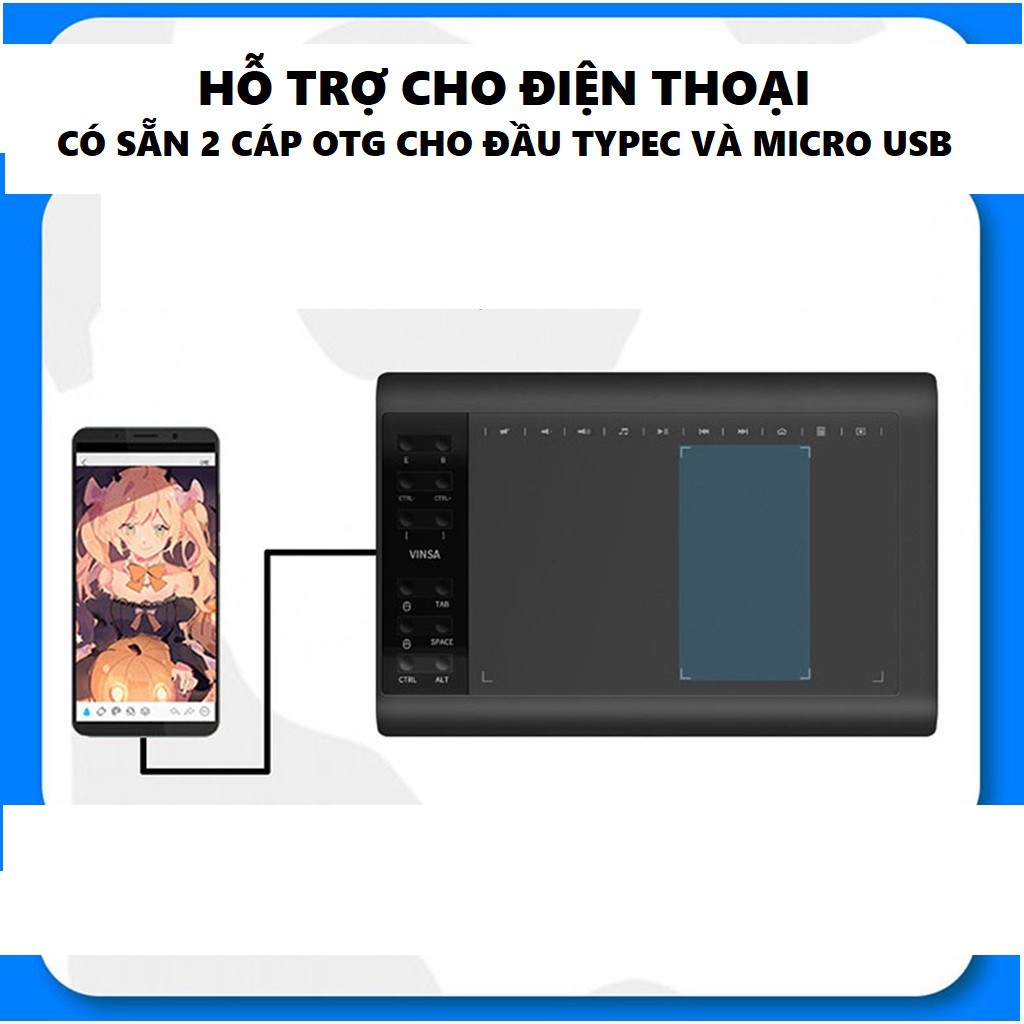 Bảng điện tử VINSA 1060Plus 2020 chính hãng - bản quốc tế nâng cấp so với Gaomon 1060