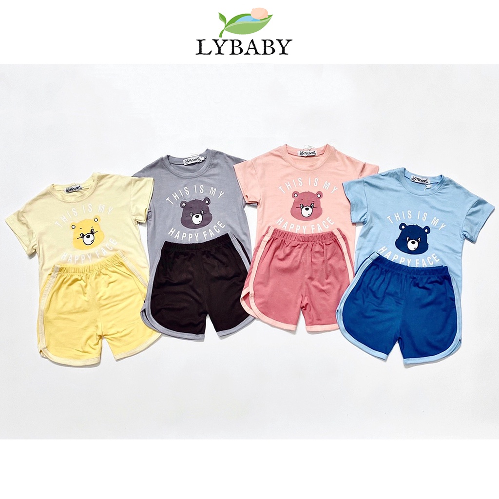 Bộ Cộc Tay Cho Bé Trai Bé Gái Chất Thun Lạnh LYBABY Họa Tiết Động Vật Cho Bé (Size 6-18kg) BCT01
