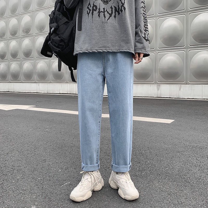 Quần jean baggy nam, quan jeans bò ống suông rộng co giãn 4 chiều Ulzzang thời trang Gman