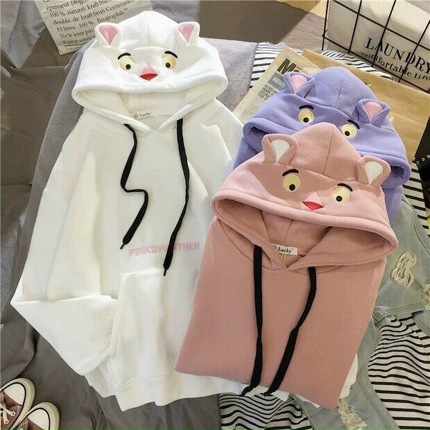 Nikafashion Áo Hoodie Nón Unisex Nam Nữ Chất Vải Nỉ Freesize 1 kích cỡ Form Dáng Rộng Dưới 65kg Mặc Đẹp P.I.N.K.P.A.NTHE | BigBuy360 - bigbuy360.vn