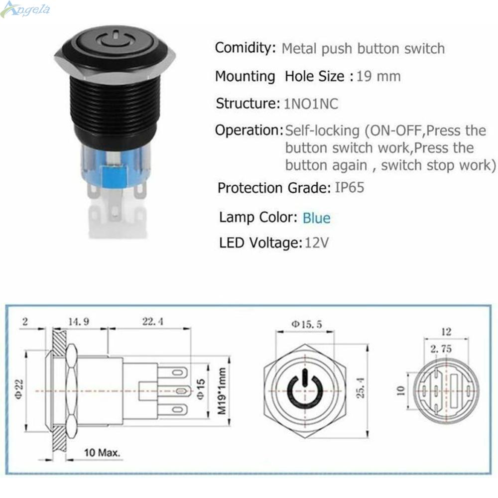 Công Tắc Bật / Tắt Đèn Led 12v Chống Thấm Nước Thay Thế Cho Xe Hơi Suv