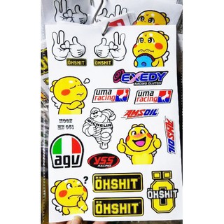Tem nổi Ohshit dán xe máy trang trí siêu chất