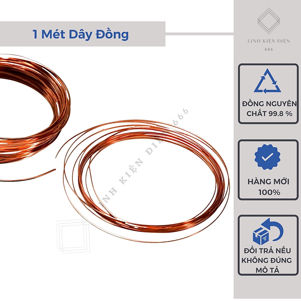 Dây Đồng Quấn Biến Áp (1.00 – 3.20 mm) 1 Mét Quấn Motor Mũi Mỏ Hàn Dây Đồng Cỡ To