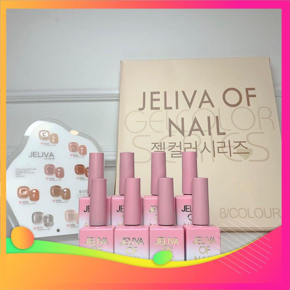 giagia Sơn thạch hồng , set sơn gel thạch Jeliva 8 màu