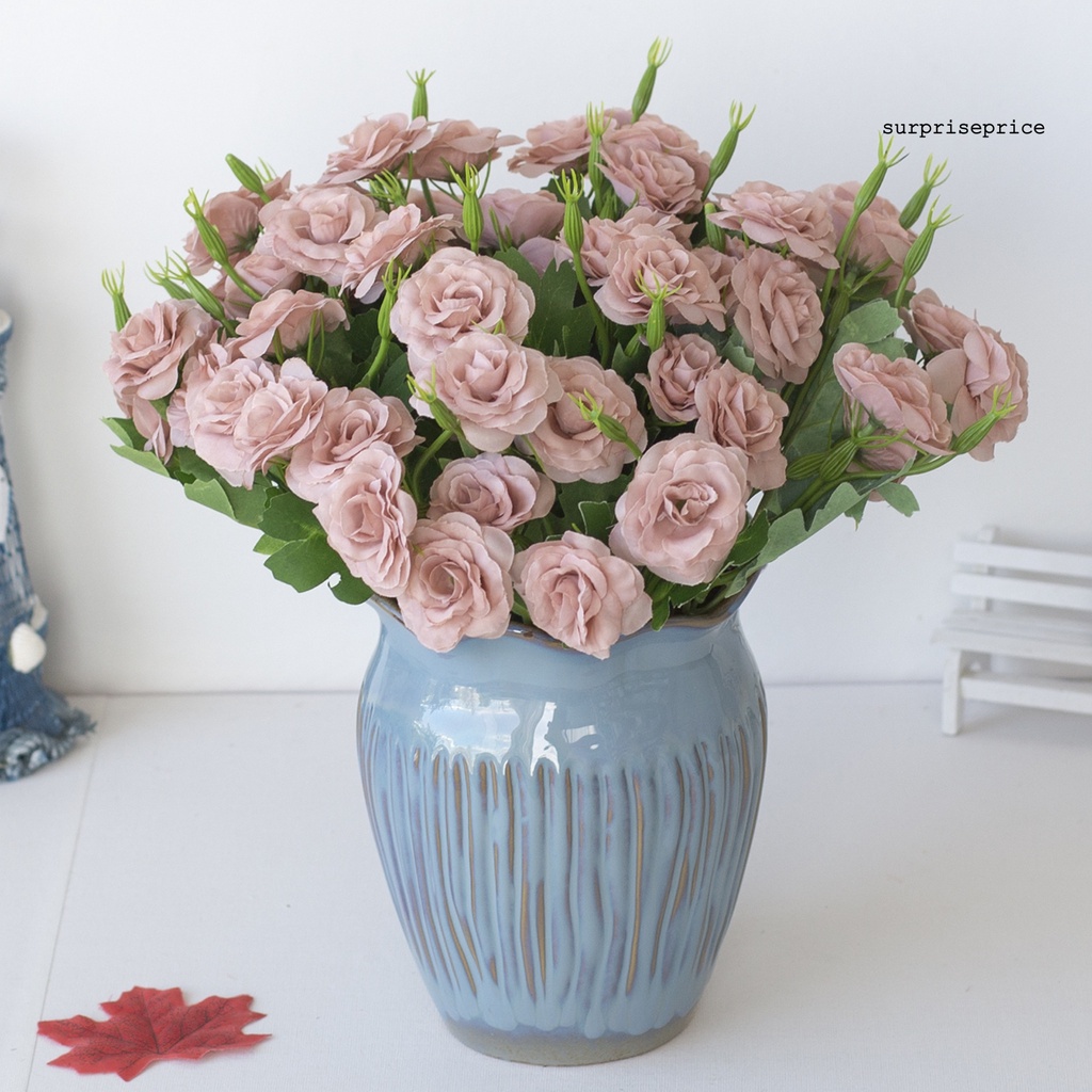 【SPP】 Nhánh hoa hồng nhân tạo bằng lụa đẹp mắt sống động như thật đẹp mắt để bàn làm việc