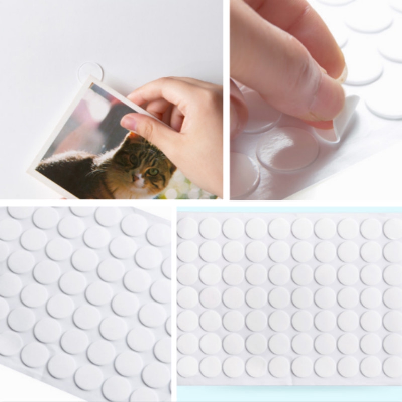 Bộ 70 Miếng Dán Hai Mặt Trong Suốt Chấm Tròn Bằng Acrylic Không Để Lại Dấu Vết Chống Thấm Nước