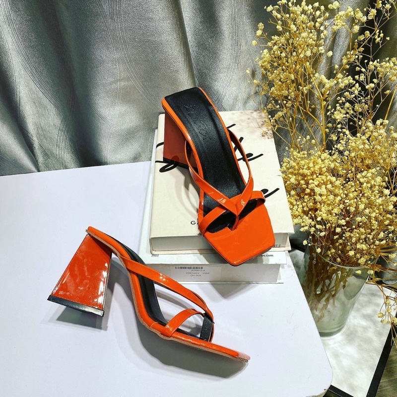 Giày gót tam giác YUMI quai mảnh chữ A cao 9cm xinh xắn thanh lịch hót 2022