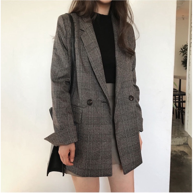 Áo Vest/ Blazer TAY GẬP ĐỘN VAI hai màu siêu sang