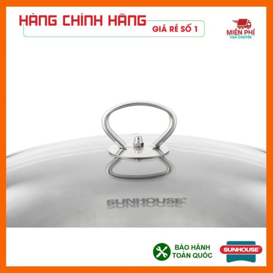 Nồi luộc gà inox 3 đáy Sunhouse SH28LG, nồi luộc gà bếp từ Sunhouse 28cm.