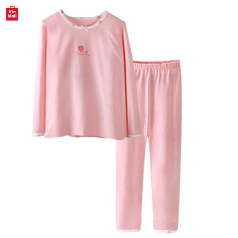 HÀNG CHÍNH HÃNG - Bộ đồ ngủ Cotton dài tay bé gái hãng MAM DAD KIDS