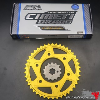 Combo dĩa nhôm 7075 nhông Recto kết hợp sên vàng Faito 9li cho Exciter 150