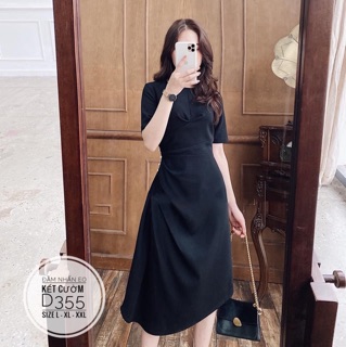 Bigsize Đầm nhấn eo kết cườm D355