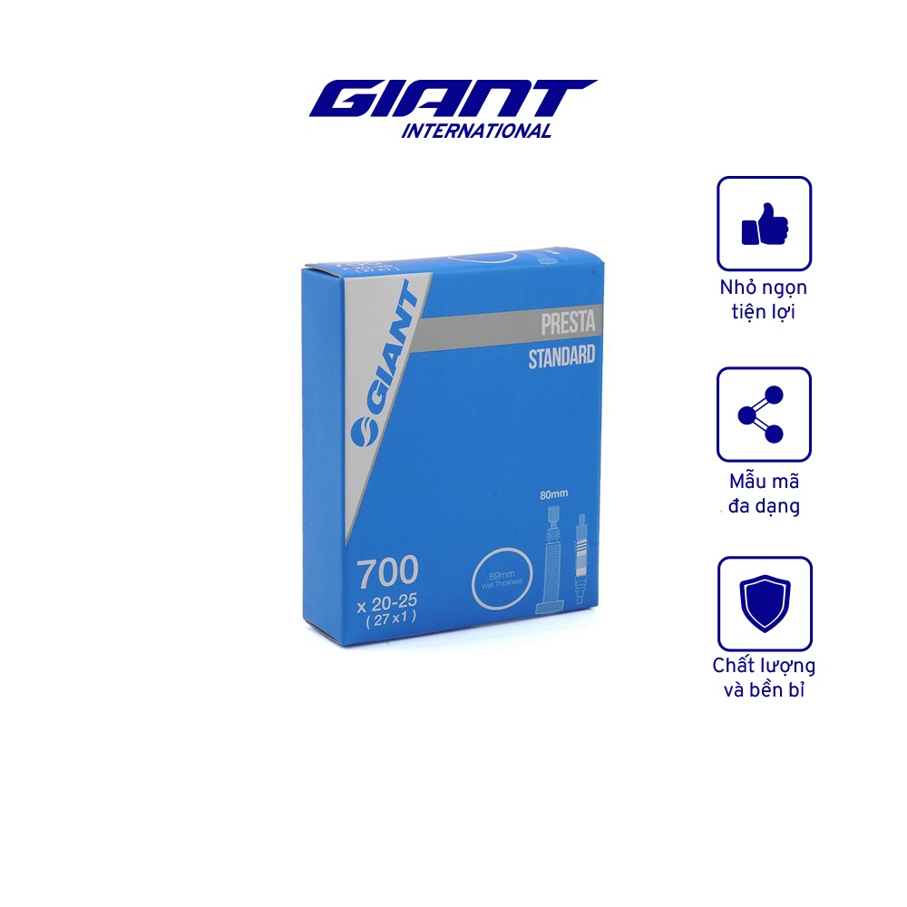 [FREESHIP] Ruột Xe Đạp GIANT 700×20-25 PV 80mm Threaded Innertube And Valve