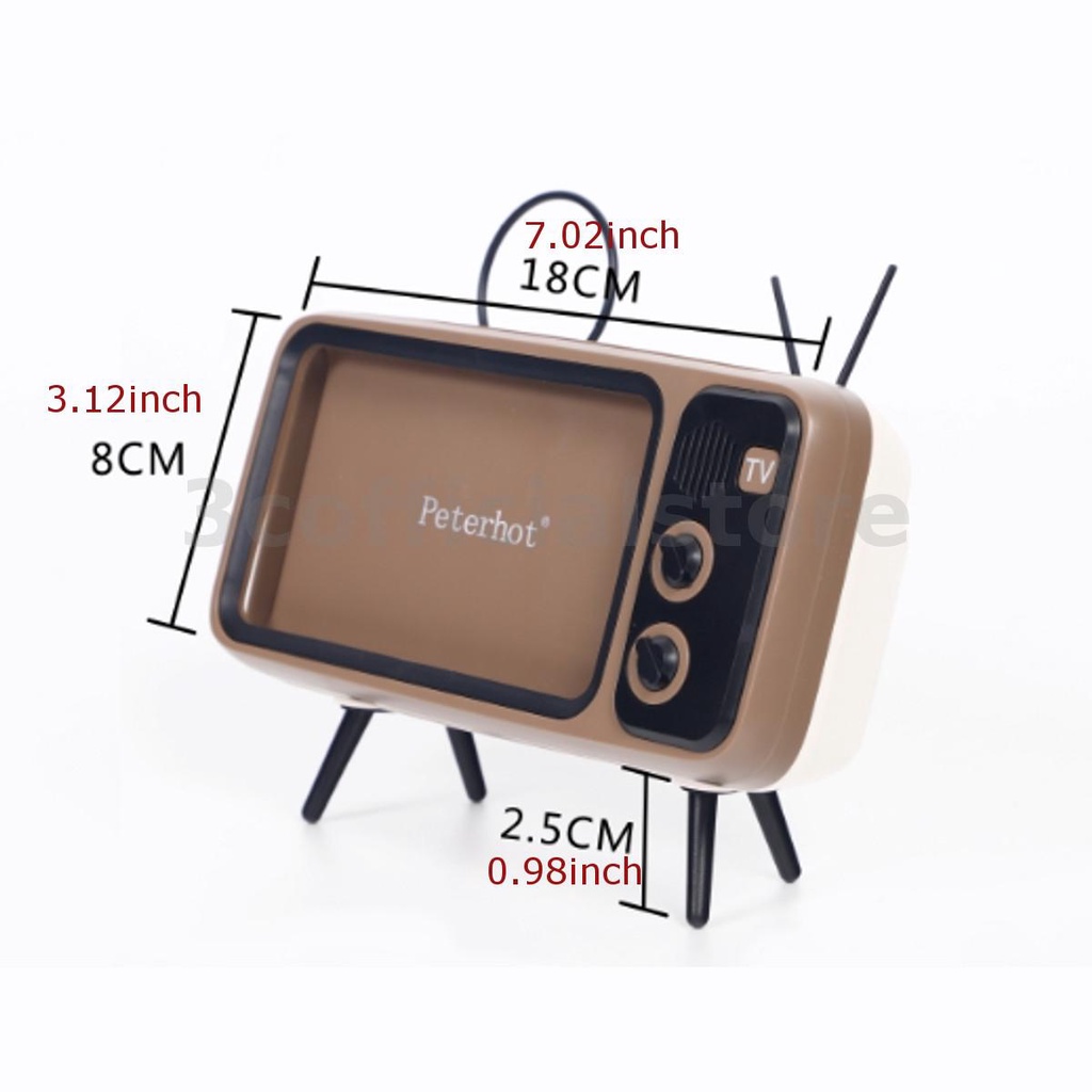 Giá Đỡ Điện Thoại Để Bàn Mini Hình TV Cổ Điển Tương Thích Với Điện Thoại Di Động 4.7 inch Đến 5.5 inch