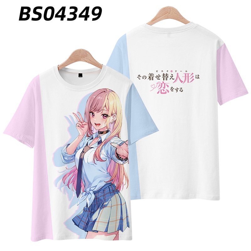 Áo Thun Nam Ngắn Tay Hóa Trang Nhân Vật Anime Nhật Bản Màu Đen/Trắng
