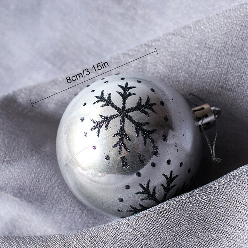 6Pcs/set Multi Colors Plastic Snow Ball /Christmas Tree Ornaments Hanging Pendants/Christmas New Year Decor Home Outdoor Decoration