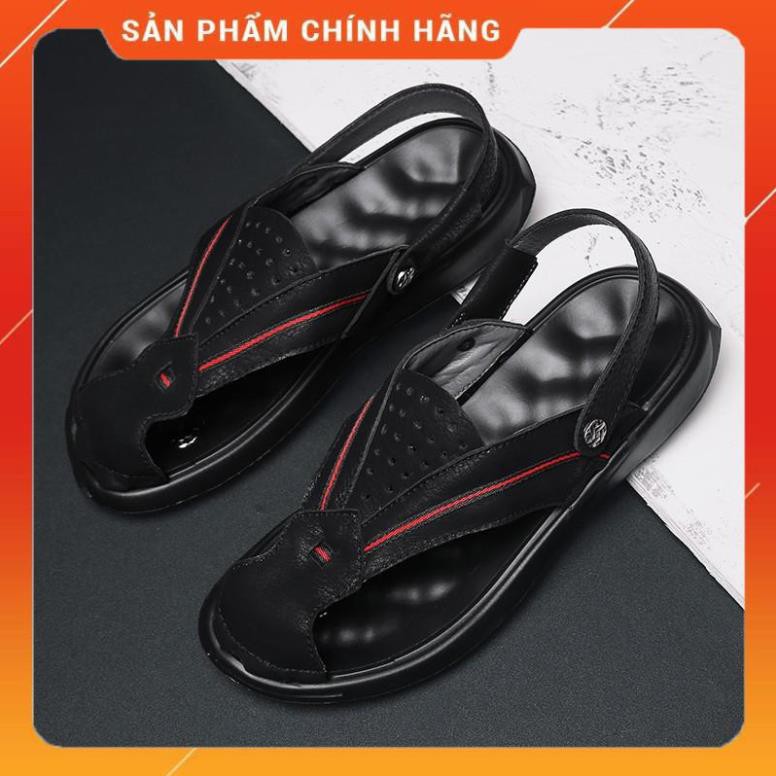 free Thời trang Da Mới Mát mẻ thoáng mát Đàn ông mùa hè Sandal ngoài trời không thấm nước uy tín Uy Tín