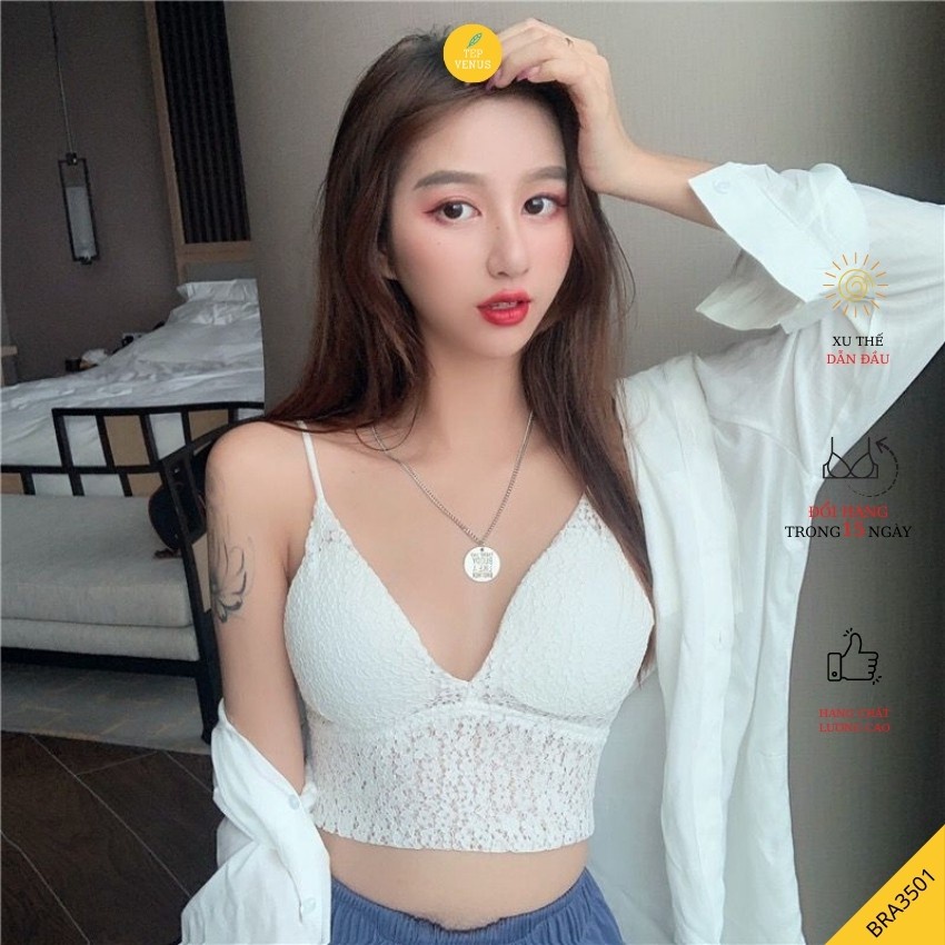 Áo 2 Dây Ren Hoa Cao Cấp Co Dãn Freesize 60kg Tep Fashion - A2D007