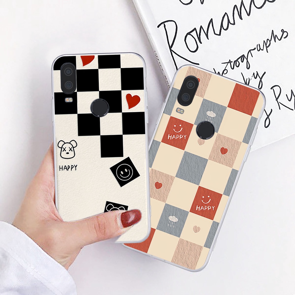 Ốp Vsmart Active 1 / Active 1 Plus / Active 1+ caro trái tim cá tính, thời trang siêu đẹp, siêu phong cách