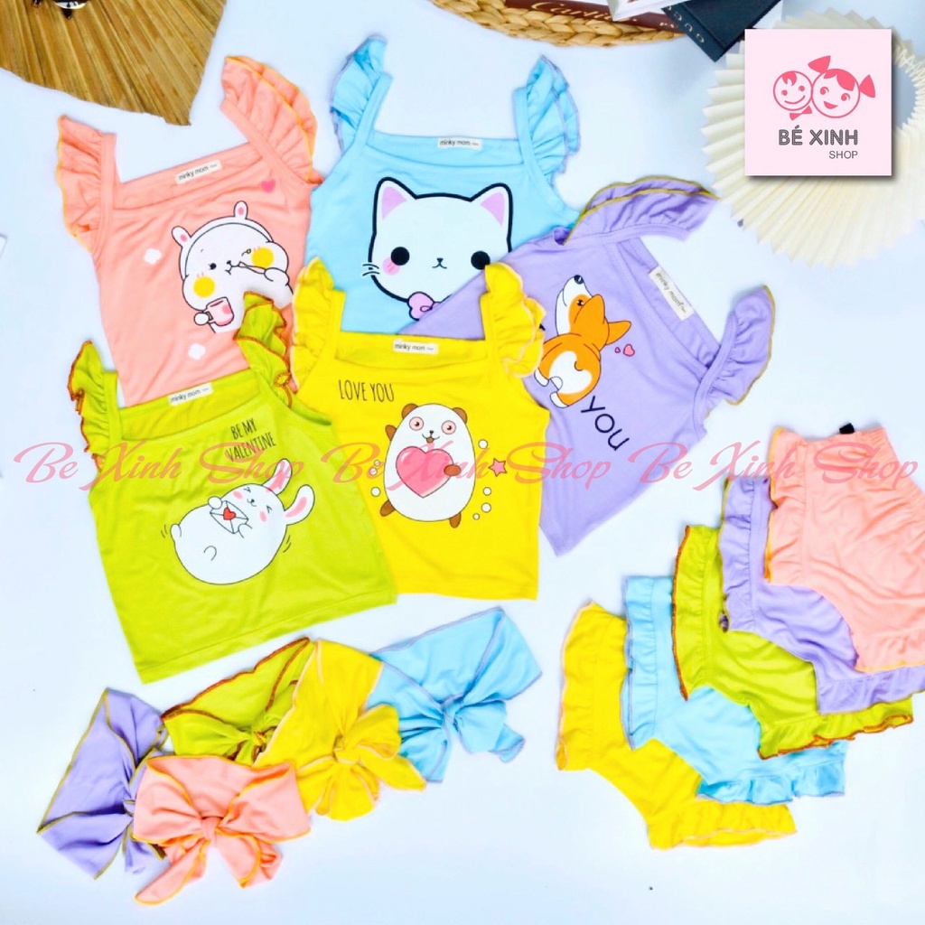 Bộ Cộc Tay Cánh Tiên Bộ Chip Cho Bé Gái TẶNG NƠ