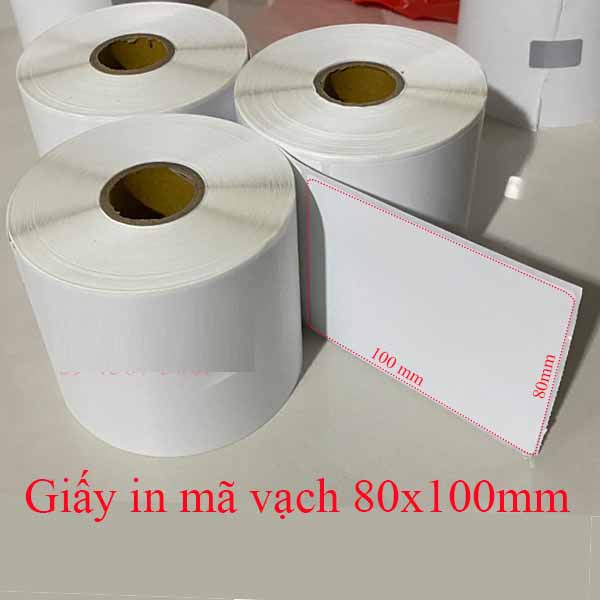 Giấy in mã vach Giấy In Nhiệt 75x100 mm -75x105mm  Tem Vận Chuyển 8x10 cm tem 75x100
