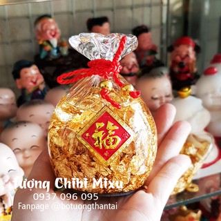 Túi vàng lá Thần Tài phong thủy - sung túc chiêu Tài đón Lộc
