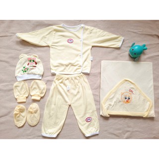 Set đồ sơ sinh 6 chi tiết cotton cho bé