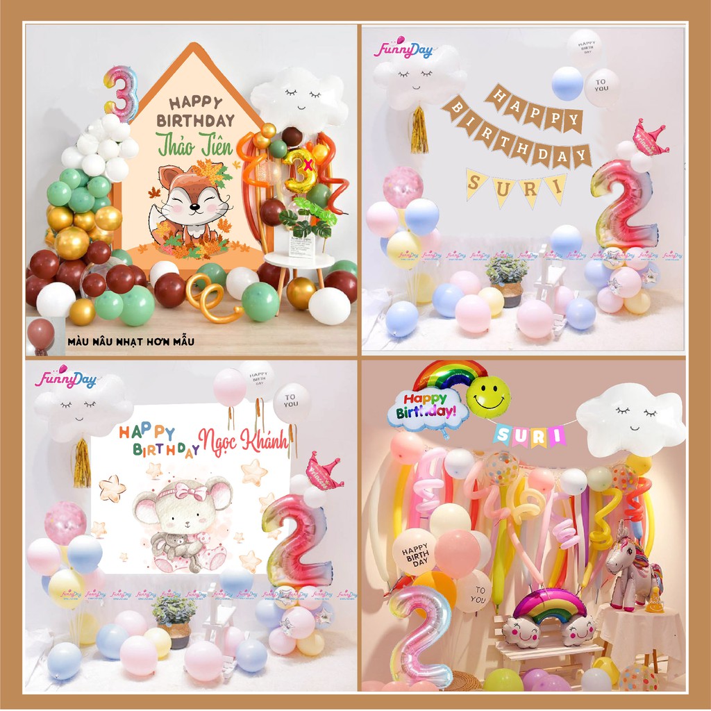 Set trang trí sinh nhật Hàn Quốc [ TẶNG 7 MÓN]