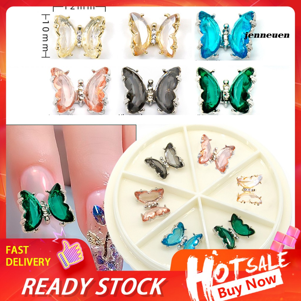 Hạt đá hình bướm 3D trang trí làm đẹp móng tay sành điệu