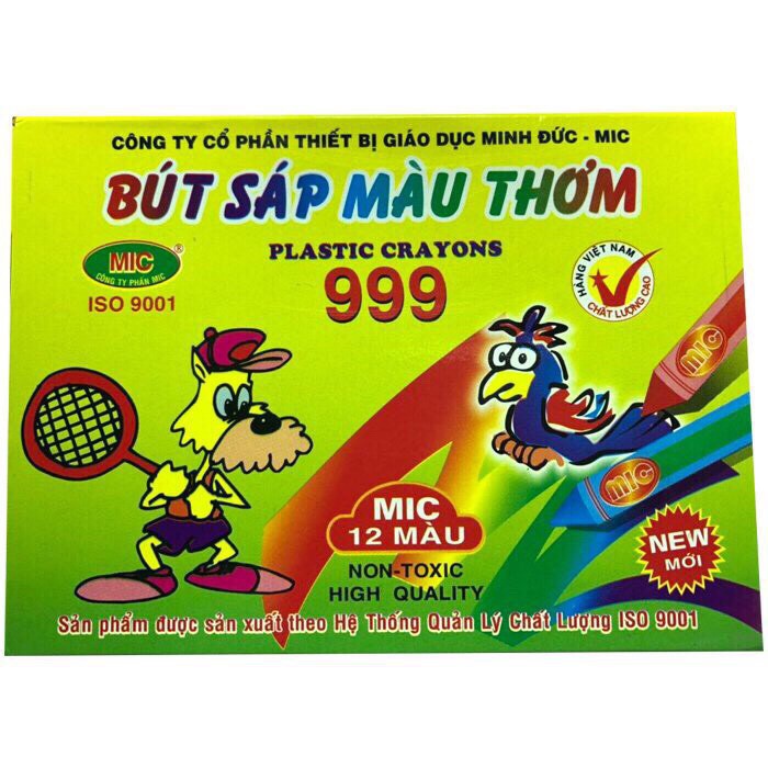 [Bút sáp cho bé] Bút sáp màu thơm 12 màu_bút màu sáp dễ dương cho bé_màu Mic 999