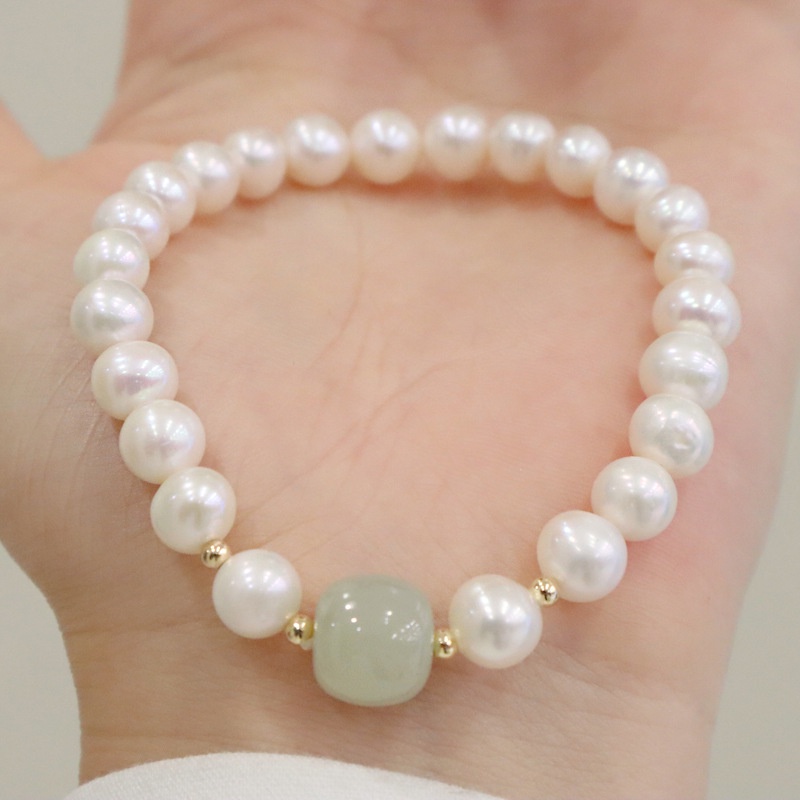 [Hàng Mới Về] Vòng Đeo Tay Hạt Ngọc Trai Trắng Đơn Giản