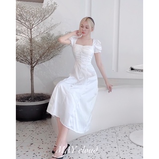 Đầm dài xoè nút