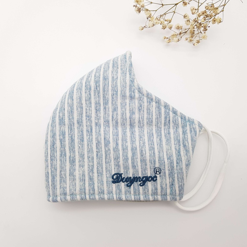 Khẩu trang sọc nhỏ vải Linen cao cấp Duy Ngọc (7062) | BigBuy360 - bigbuy360.vn