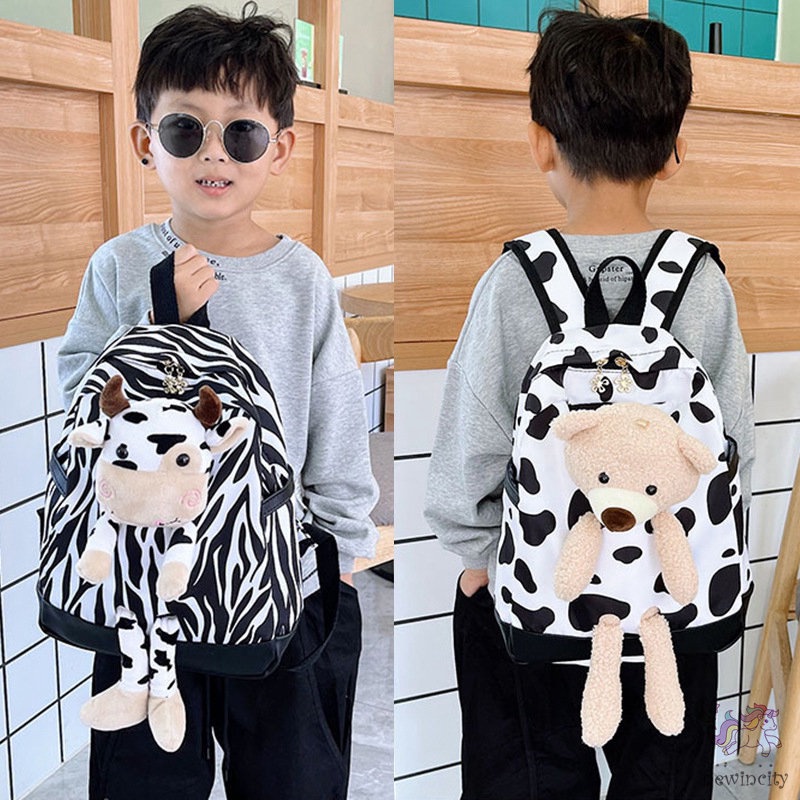 Balo đeo vai có túi bên hông phong cách Hàn Quốc dễ thương cho bé