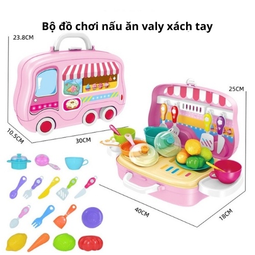 Bộ đồ chơi nấu ăn nhà bếp hình valy cao cấp lịch sự cho bé gái 2 3 4 5 6 7 8 tuổi. Đồ chơi nhập vai cho trẻ em MUMBABY39