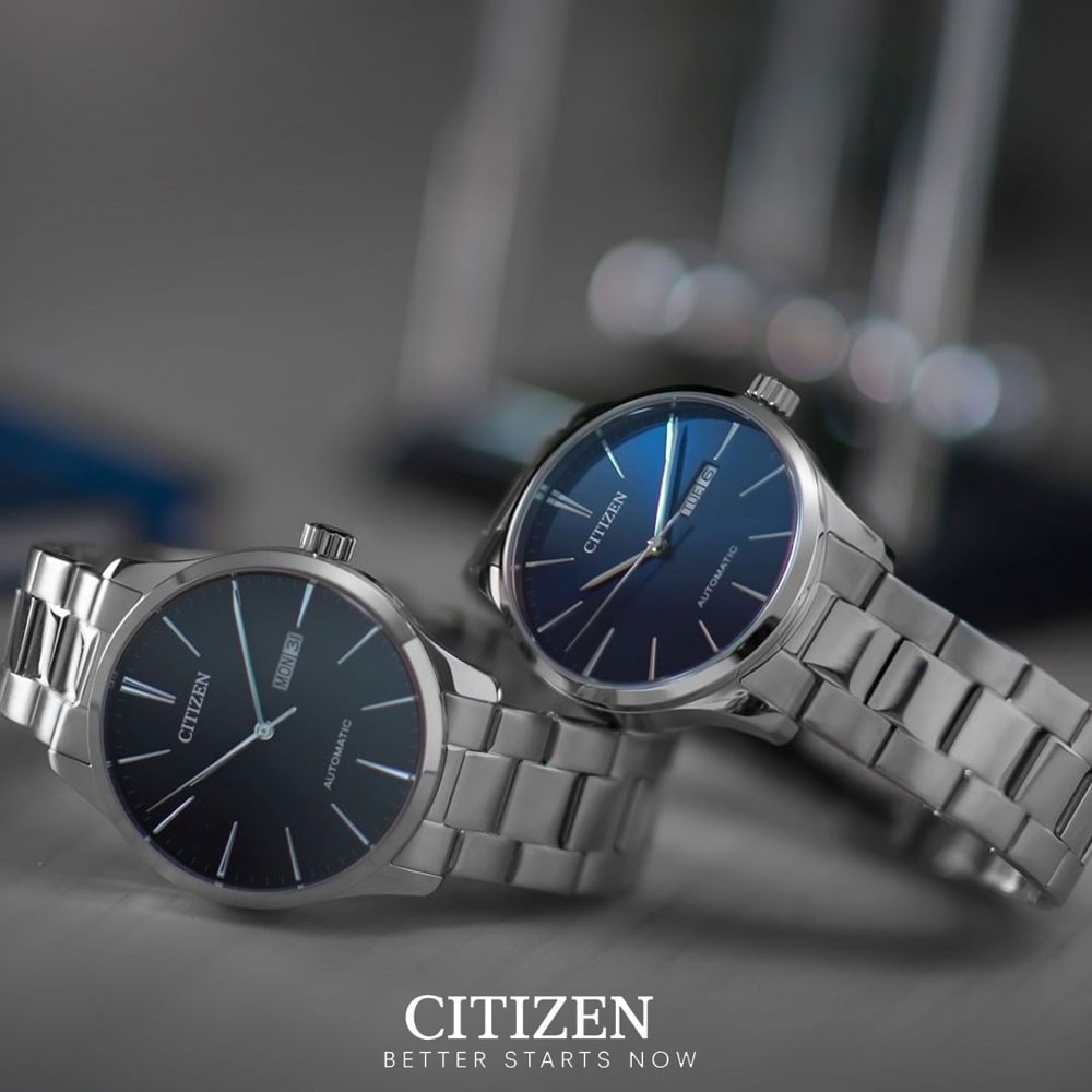 [Mã FARSBR243 giảm 15% đơn 249K] Đồng Hồ Citizen Nam Dây Kim Loại Máy Cơ-Automatic NH8350-83L - Mặt Xanh (40mm)