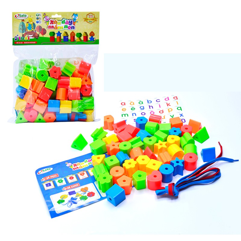 [Mã LIFETOYS1 giảm 30K đơn 99K] Bộ Đồ Chơi Xâu Dây Sato 48 Chi Tiết (Hàng Việt Nam)